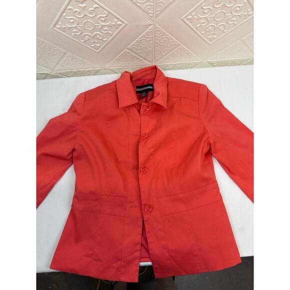 Requirements Size 6 Blazer Jacket LINED 4 button Collar Salmon Peach color - Picture 6 of 14